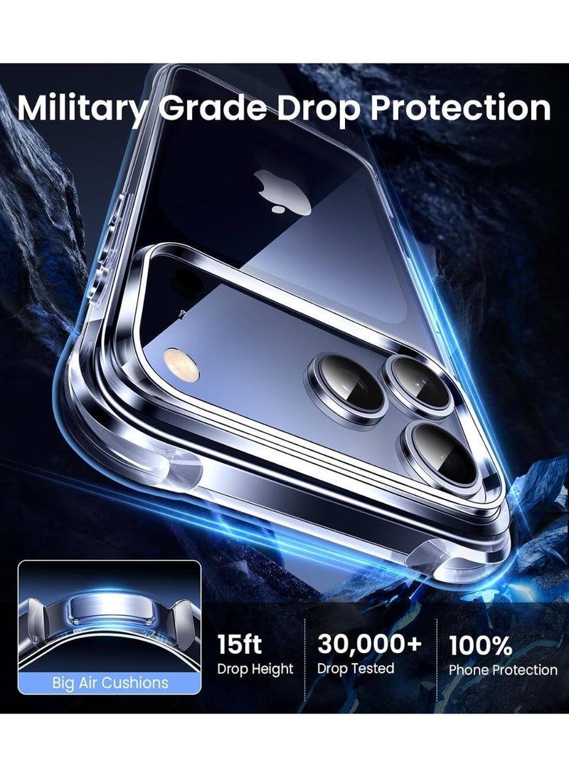 XSEVEN iPhone 17 Pro Max Case Crystal Clear, [Anti-Yellowing][Military-Grade Protection], Ultra Slim Transparent Anti-Scratch Back, Soft Bumper, Non-Slip Protective Phone Cover, Clear 6.9" - Image 2