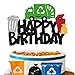 YOYMARR Garbage Truck Cake Topper Happy Birthday Sign Cake Decorations for Trash Green Recycling Truck Themed Bday Party Supplies - Image 2