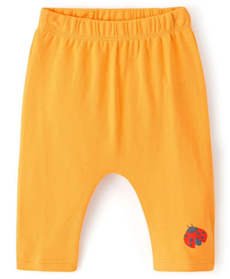 Bonfino Bonfino Interlock 100% Cotton Diaper Legging Set Polka Dot Print Pack of 3 - Orange Off White & Yellow