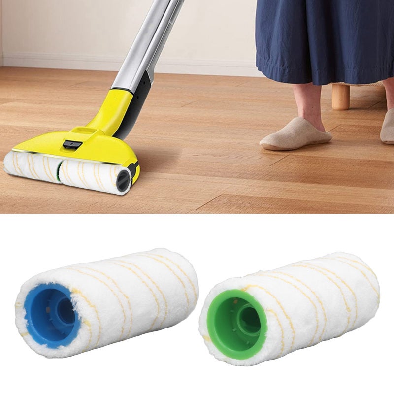 Brush Roller Replacement: Yellow Microfiber Roller - Fully Washable Stable Performance Hard Floor Cleaner for Karcher FC3 FC3D FC5 FC5D FC7 Hard Floor Cleaning - Image 2