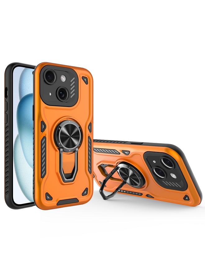 اس-توب جراب لهاتف iPhone 15 Plus مع حامل دوار معدني من مادة TPU + PC جراب هاتف مغناطيسي - Image 1