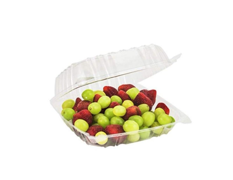 Dart Solo Dart 8" x 8"x 3" Clear Plastic Hinged Food Take-Out Container 1-Compartment (Pack of 25) - Image 2