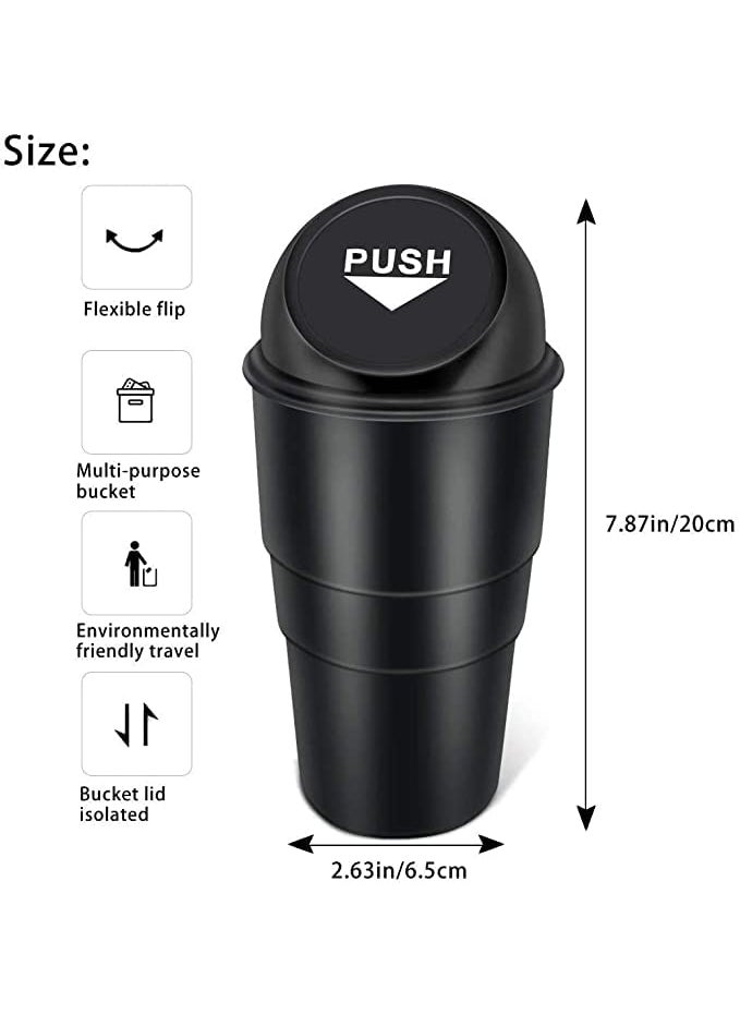 Maanit - Maanit Mini Car Trash Bin Can Holder Dustbin Black L 17 x W 65 cm Pack of 1 - Image 1
