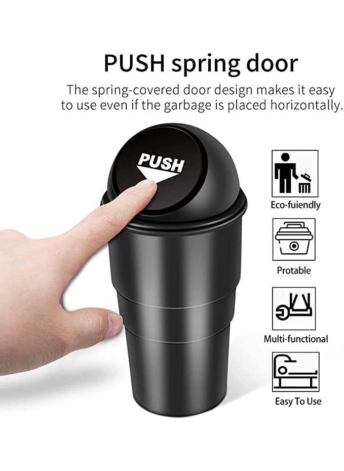 Maanit - Maanit Mini Car Trash Bin Can Holder Dustbin Black L 17 x W 65 cm Pack of 1 - Image 1