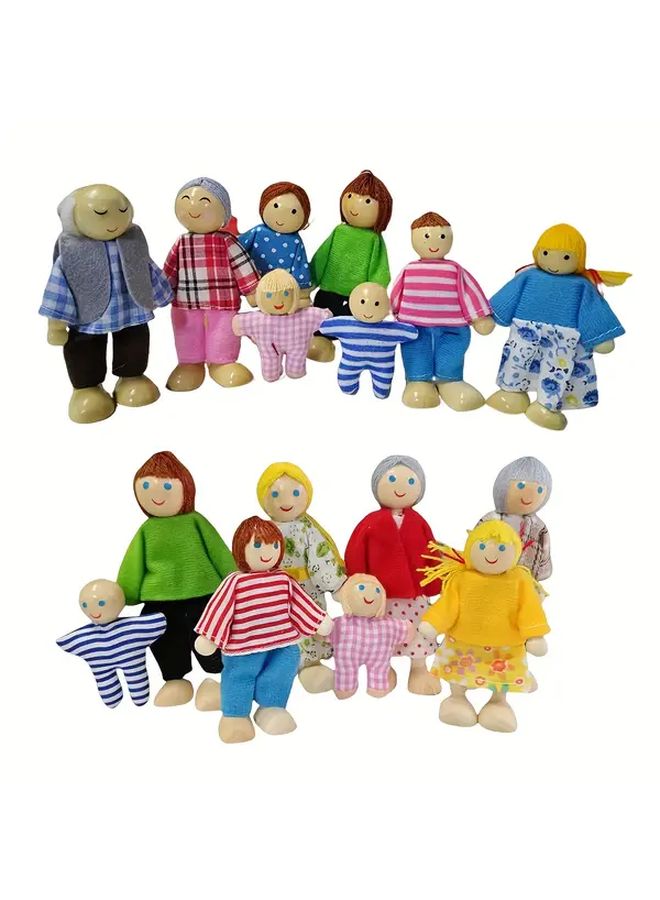 8 Pieces Mini Family Figurines Movable Joints for Dollhouse Room Decor Gift - Image 5