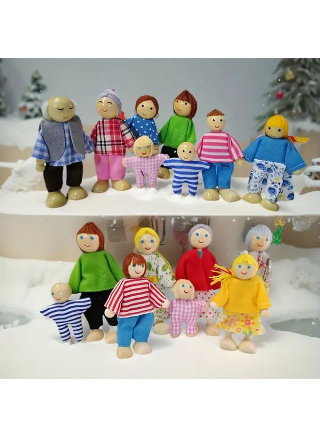 8 Pieces Mini Family Figurines Movable Joints for Dollhouse Room Decor Gift - Image 2