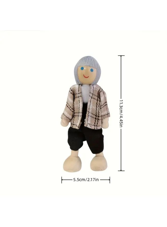 8 Pieces Mini Family Figurines Movable Joints for Dollhouse Room Decor Gift - Image 4