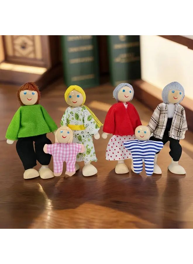 8 Pieces Mini Family Figurines Movable Joints for Dollhouse Room Decor Gift - Image 3