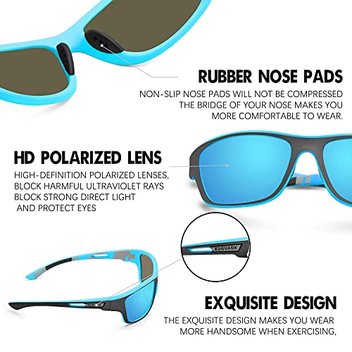 KUGUAOK 2 PACK Polarized Sports Sunglasses for Men Driving Cycling Fishing Sun Glasses 100% UV Protection Goggles - Image 5