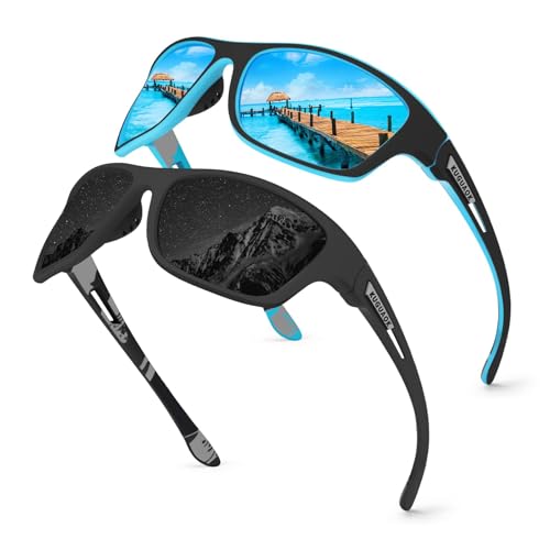 KUGUAOK 2 PACK Polarized Sports Sunglasses for Men Driving Cycling Fishing Sun Glasses 100% UV Protection Goggles - Image 1