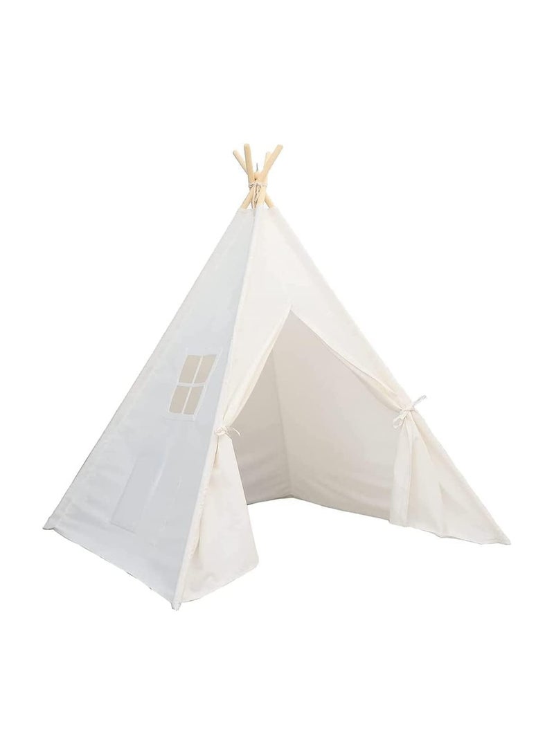 بلومنغ تايم خيمة لعب محمولة للأطفال مصنوعة من قماش قطني خيمة داخلية خارجية بيت ألعاب للأطفال - أبيض للطفل - Image 1