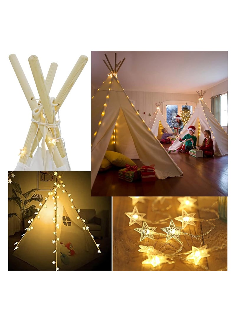 بلومنغ تايم خيمة لعب محمولة للأطفال مصنوعة من قماش قطني خيمة داخلية خارجية بيت ألعاب للأطفال - أبيض للطفل - Image 2