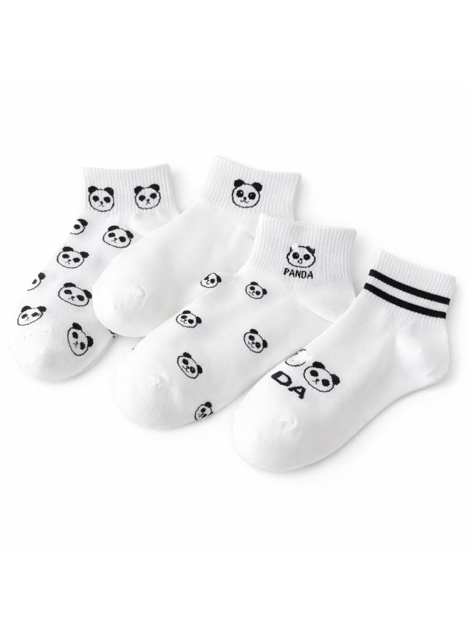 TRENDORA Women's Cotton Blend Ankle Socks, Mixed Colours, Casual Style, Closed Toe, Machine Wash, 6 Pairs Socks - Image 1