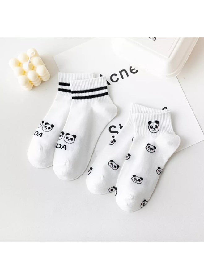 TRENDORA Women's Cotton Blend Ankle Socks, Mixed Colours, Casual Style, Closed Toe, Machine Wash, 6 Pairs Socks - Image 4