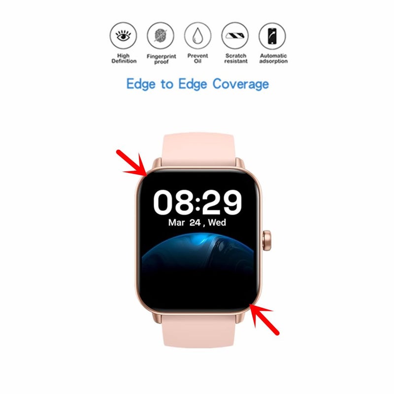 MIHENCE Screen Protector Compatible for ENOMIR Smart watch IDW19, 3D Full Screen Coverage PMMA Protective Film for IDW19 1.8 Inches Smartwatch (3 PCS) - Image 3