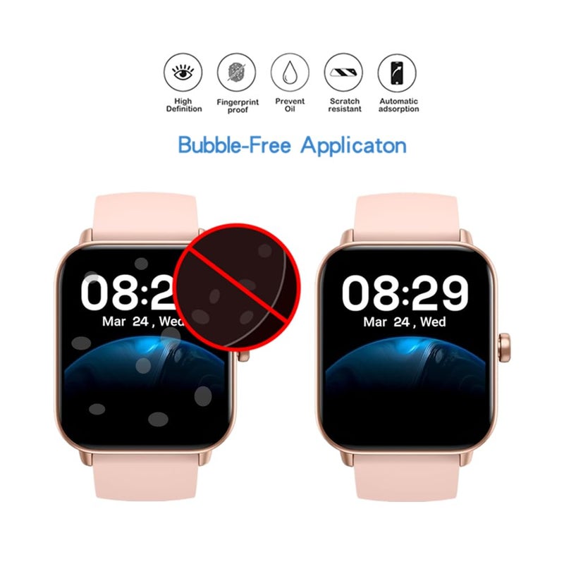MIHENCE Screen Protector Compatible for ENOMIR Smart watch IDW19, 3D Full Screen Coverage PMMA Protective Film for IDW19 1.8 Inches Smartwatch (3 PCS) - Image 2