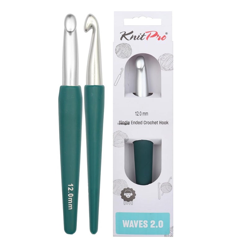 KnitPro Waves 20 SingleEnded Crochet Hooks 12mm
