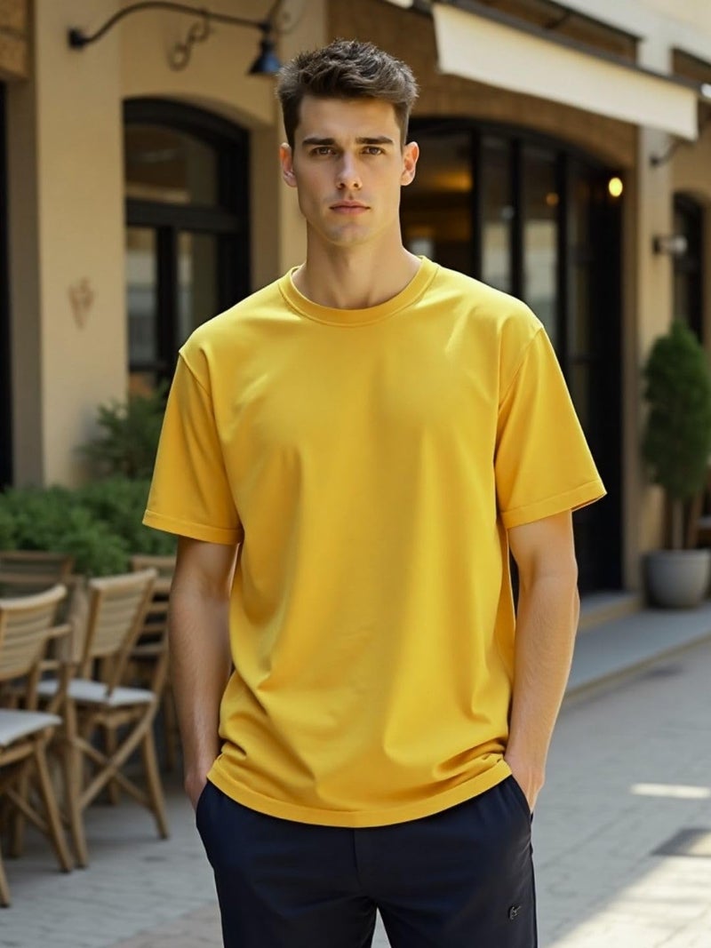 Nobero Oversized T Shirts For Men,220 GSM Combed Cotton - Image 4