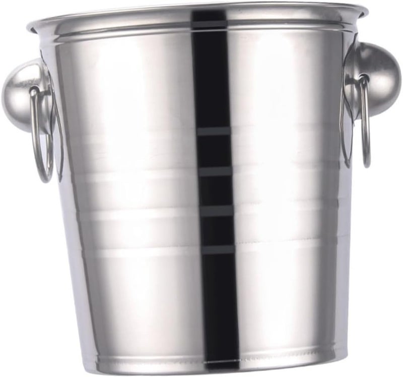 FAVOMOTO Stainless Steel Portable Ice Bucket 11l Large Capacity Wine Beer Cooler with Handle Thickened Rounded Top Bar Cooler for Parties and Outdoor Use - Image 1
