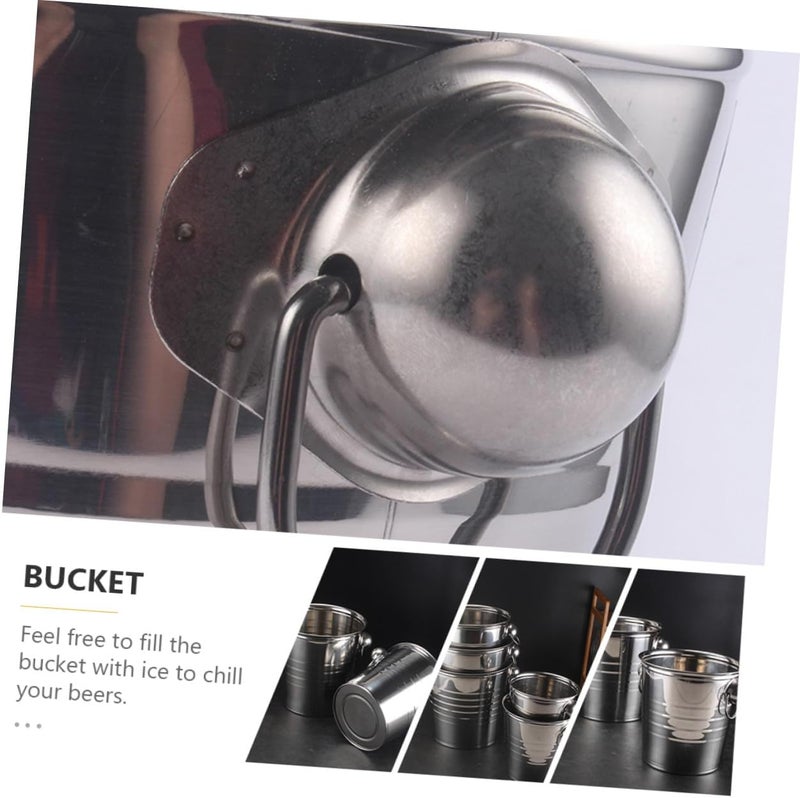 FAVOMOTO Stainless Steel Portable Ice Bucket 11l Large Capacity Wine Beer Cooler with Handle Thickened Rounded Top Bar Cooler for Parties and Outdoor Use - Image 4