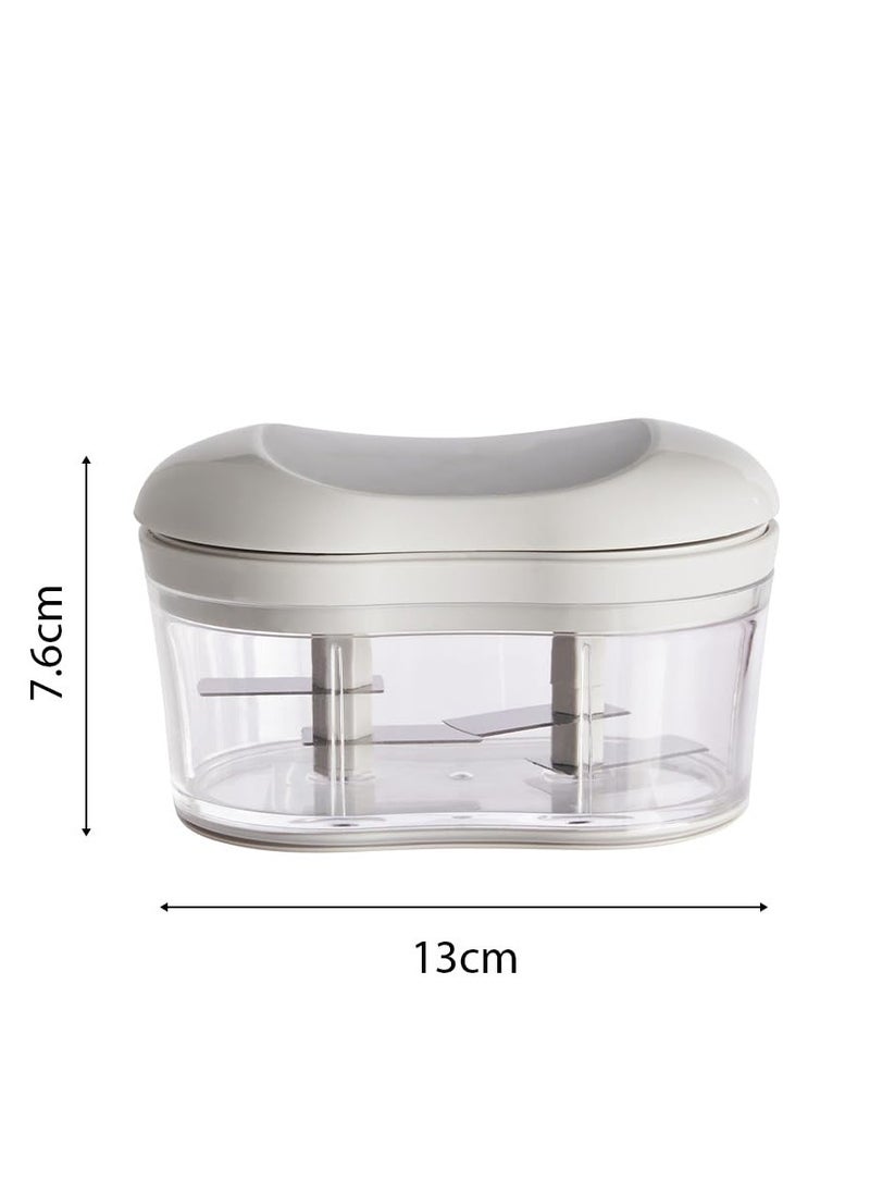 Generic Food Chopper Manual Garlic Mincer Onion Vegetable Chopper Easy to Clean Hand Push Garlic Cutter Portable Small Food Processor for Chili Peppers Fruits Household Kitchen Tool  - Image 2