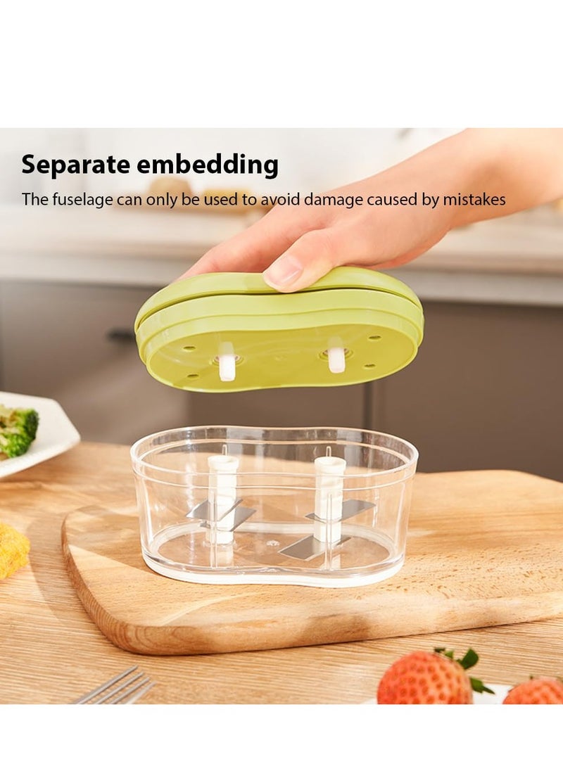 Generic Food Chopper Manual Garlic Mincer Onion Vegetable Chopper Easy to Clean Hand Push Garlic Cutter Portable Small Food Processor for Chili Peppers Fruits Household Kitchen Tool  - Image 3