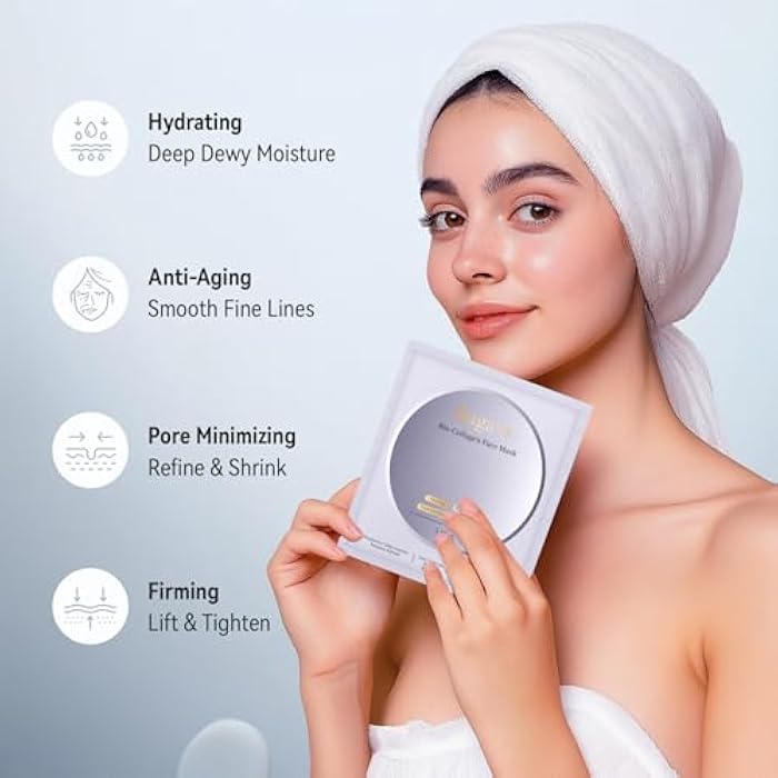 Bagavs Collagen Face Mask with Real Deep Bio-Collagen for Overnight Skin Care, Hydrating, Anti-Wrinkle, Lifting, 30g x 4ea - Image 2