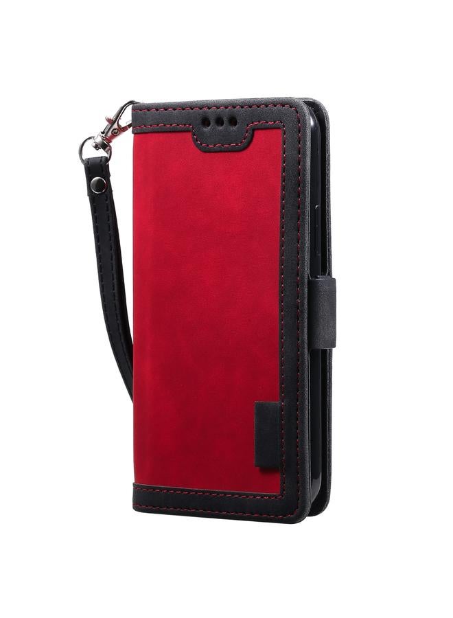 اس-توب جراب هاتف iPhone 15 Pro Max من الجلد بتصميم أفقي قابل للطي بتصميم ريترو - Image 2