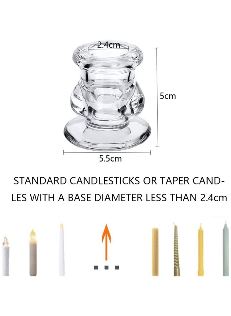 4Pcs Candlestick Holders Bulk,Taper Candle Holders for Table Centerpiece - Thick Glass Candle Holders for Wedding, Party and Festival Decoration - Image 2