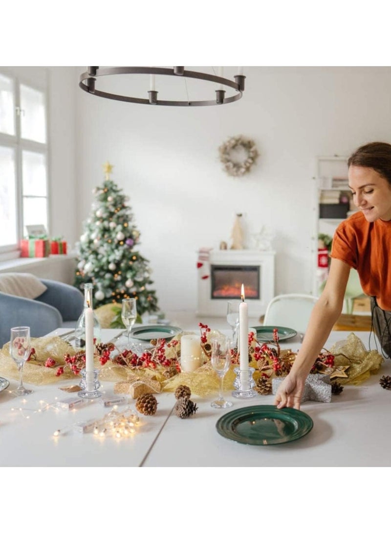 4Pcs Candlestick Holders Bulk,Taper Candle Holders for Table Centerpiece - Thick Glass Candle Holders for Wedding, Party and Festival Decoration - Image 3