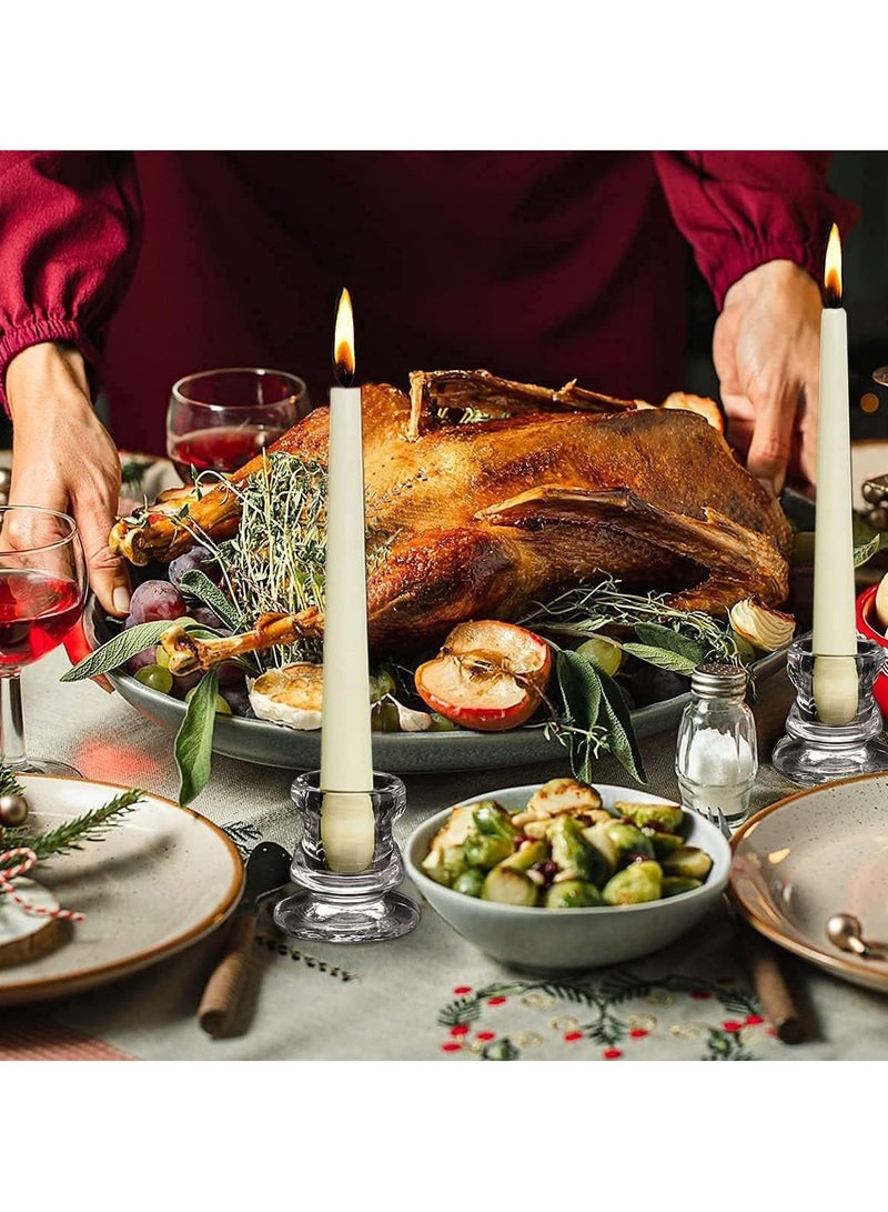 4Pcs Candlestick Holders Bulk,Taper Candle Holders for Table Centerpiece - Thick Glass Candle Holders for Wedding, Party and Festival Decoration - Image 4