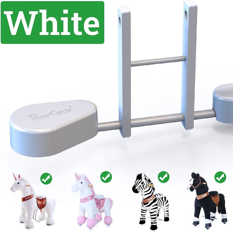 PonyCycle Pedal Pad (for Model U Size 3 &4 Ride on Unicorn, Zebra and Black Horse) - White - Image 5