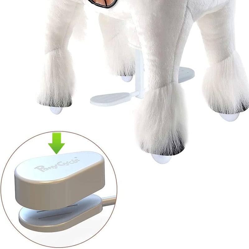 PonyCycle Pedal Pad (for Model U Size 3 &4 Ride on Unicorn, Zebra and Black Horse) - White - Image 2