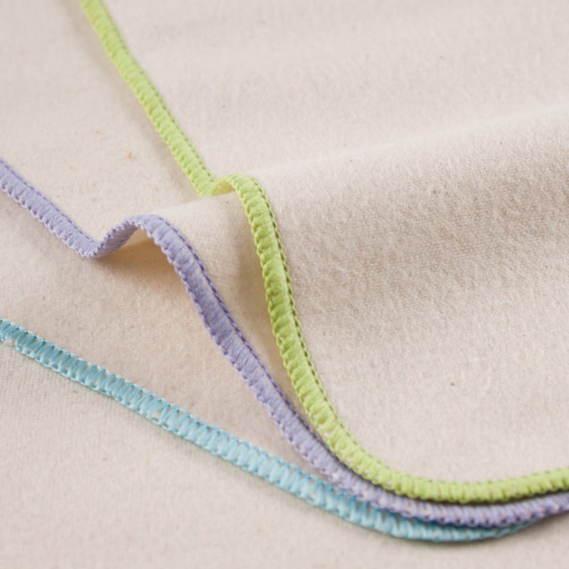 OsoCozy Organic Flannel Cloth Baby Wipes - Reusable & Washable Saves Money. 100% Unbleached Organic Cotton. Colorful Stitching. 9 x 9 Inches Each and 12 Per Package - Image 2