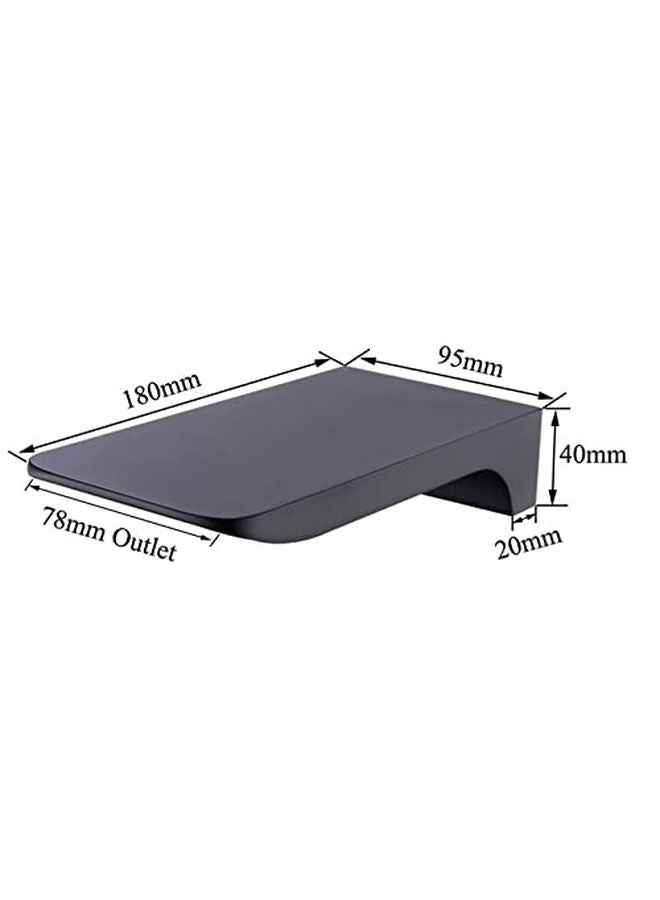 Concealed Brass Square Shower Head Waterfall Rainfall Spout Faucet In 304black - Image 3