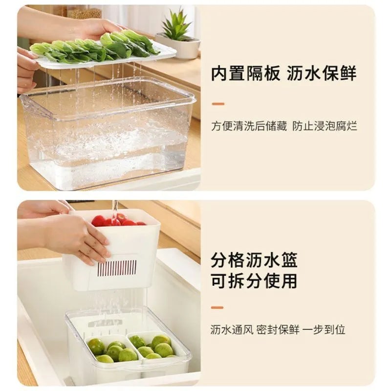 Transparent Thickened Refrigerator Storage Box – Sealed Dustproof Crisper with Lid - Image 3