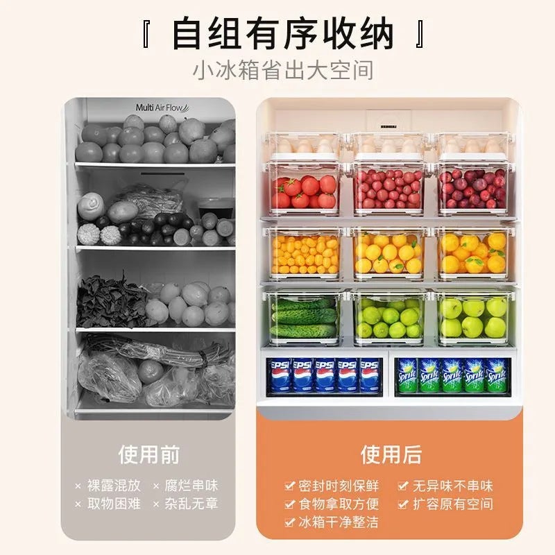 Transparent Thickened Refrigerator Storage Box – Sealed Dustproof Crisper with Lid - Image 2