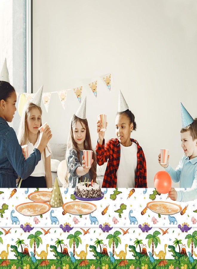 SpinLaLa 3-Piece 54 x 108 Inch Dinosaur Theme Plastic Tablecloth - Disposable Rectangle Table Cover for Dining, Picnic, Birthday, Baby Shower, Dino Party, Festive Themed Indoor Outdoor Decorations - Image 5