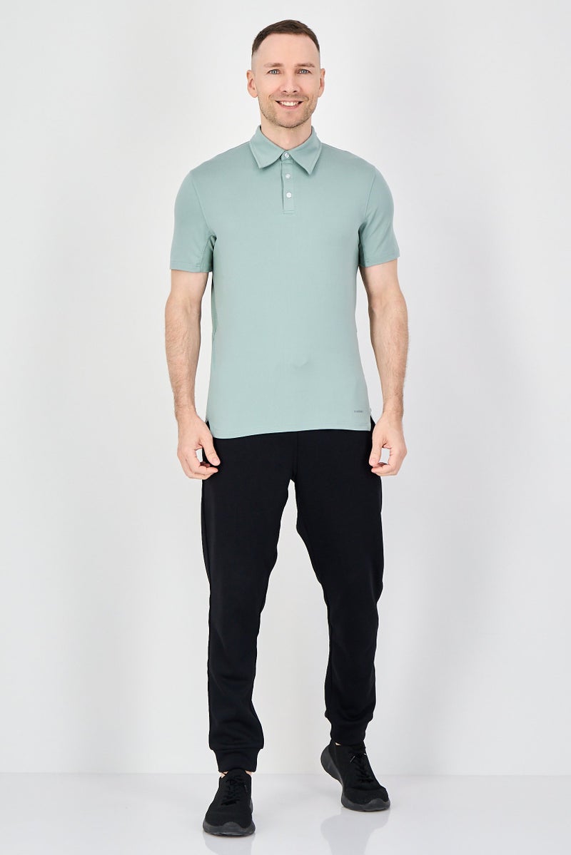 MOTION Men Sportswear Fit Short Sleeve Outdoor Cloud Polo Shirt, Sage Green - Image 4