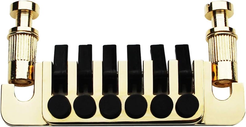 guyker Guitar TP-6 Bridge Stop Bar - Vintage 70's Bridges Tailpiece with Studs and Inserts Replacement Compatible with LP Les Paul SG ES 6 String Electric Guitar(Golden) - Image 3