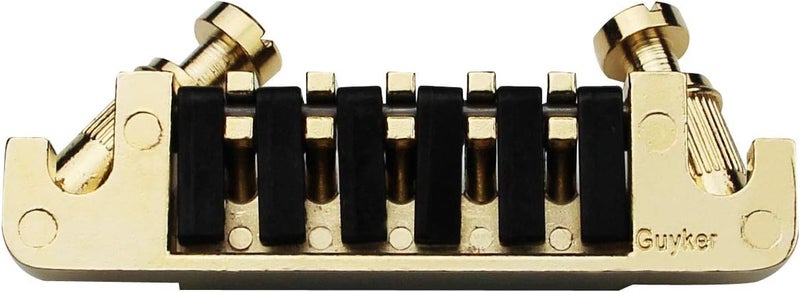 guyker Guitar TP-6 Bridge Stop Bar - Vintage 70's Bridges Tailpiece with Studs and Inserts Replacement Compatible with LP Les Paul SG ES 6 String Electric Guitar(Golden) - Image 4