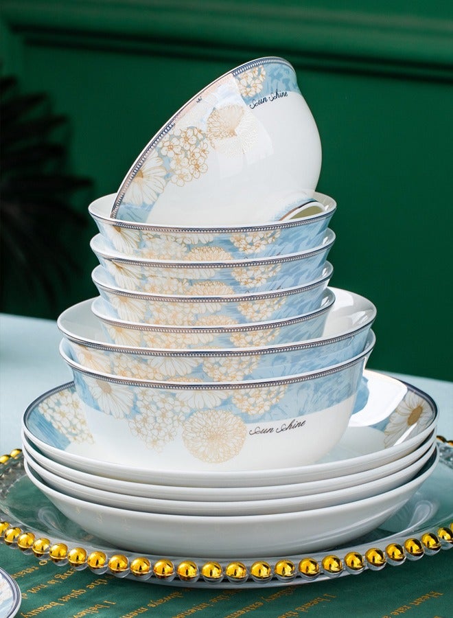 British Chef High Quality Porcelain Tableware Set 12-Piece Tableware Set Gift Box Ceramic Tableware Set, Microwave and Dishwasher Safe Includes 4 Plates 4 Bowls and 4 Spoons Suitable for 4 People Suitable for Holiday Gifts or Parties Multicolor 47.5x12.5x28.5 cm - Image 3