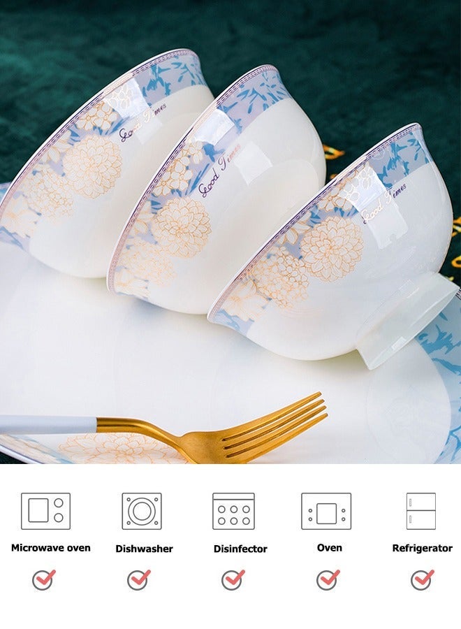 British Chef High Quality Porcelain Tableware Set 12-Piece Tableware Set Gift Box Ceramic Tableware Set, Microwave and Dishwasher Safe Includes 4 Plates 4 Bowls and 4 Spoons Suitable for 4 People Suitable for Holiday Gifts or Parties Multicolor 47.5x12.5x28.5 cm - Image 4