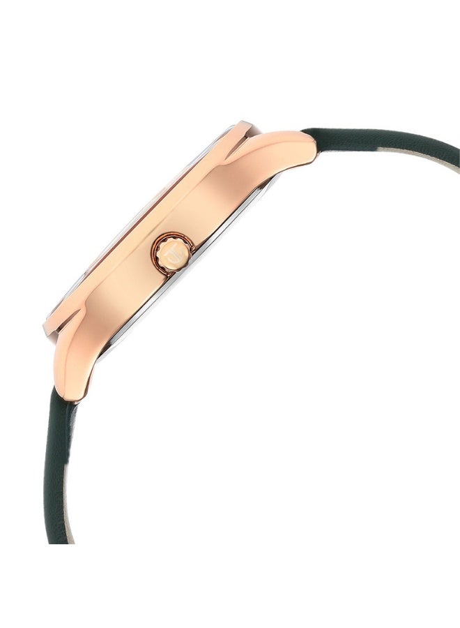 TITAN Pastel Dreams Women's Watch 2670WL05 – Silver Dial, Green Leather Strap, Quartz Movement - Image 4