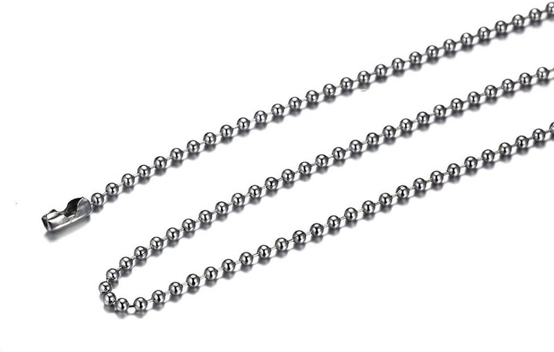 SINLEO Titanium Stainless Steel Small Beads Ball Chain Necklace for Men Women 24-38 Inches Silver Black Gold - Image 3