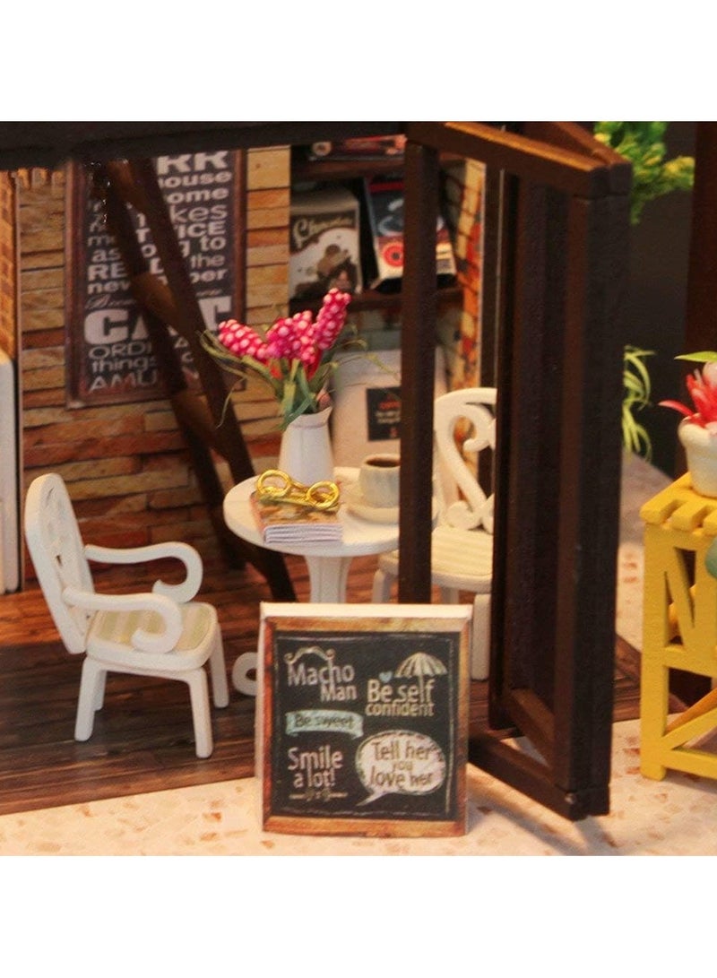 عام أثاث مصغر DIY لبيت الدمية، طقم بيت دمية خشبي DIY بالإضافة إلى الغبار والموسيقى ورياضات، هدية إبداعية لغرفة عيد الحب. - Image 3