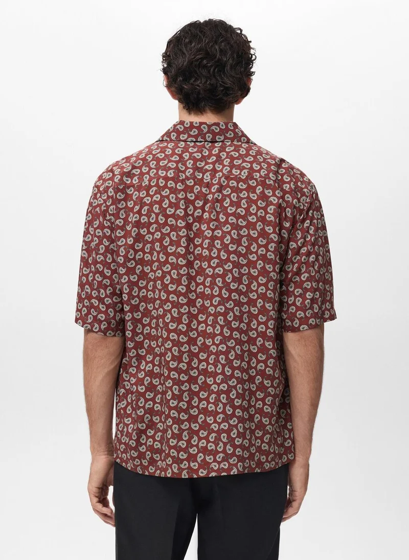 Mango Man Printed fluid regular-fit shirt