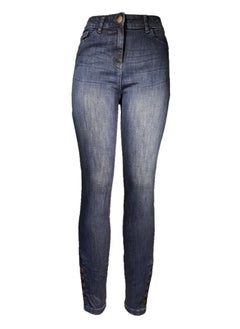 STRAPPT Women's Skinny Stretch Jeans in Dark Blue Wash  - Image 1
