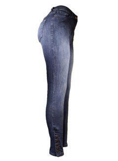 STRAPPT Women's Skinny Stretch Jeans in Dark Blue Wash  - Image 2