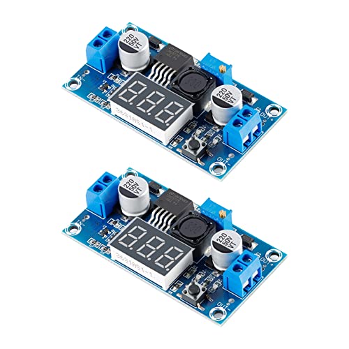 EC Buying LM2577 DC-DC Boost Module, Digital Display Board Adjustable with LED Display Digital Voltmeter Boost Converter, Digital Display Board Circuit Board Input 4-35V Output Current 3A (2PCS) - Image 1